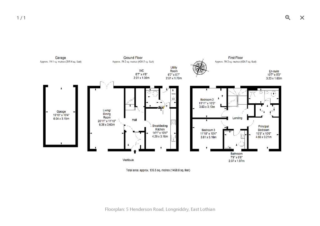 3 bedroom terraced house for sale - floorplan