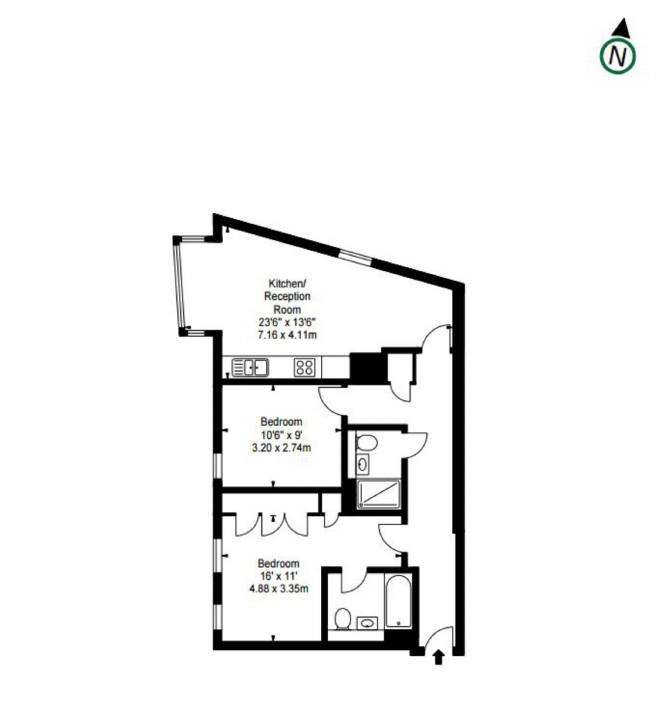 2 bedroom flat to rent - floorplan