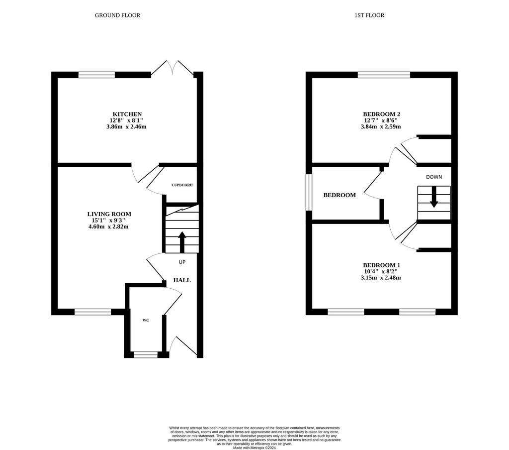 2 bedroom semi-detached house for sale - floorplan