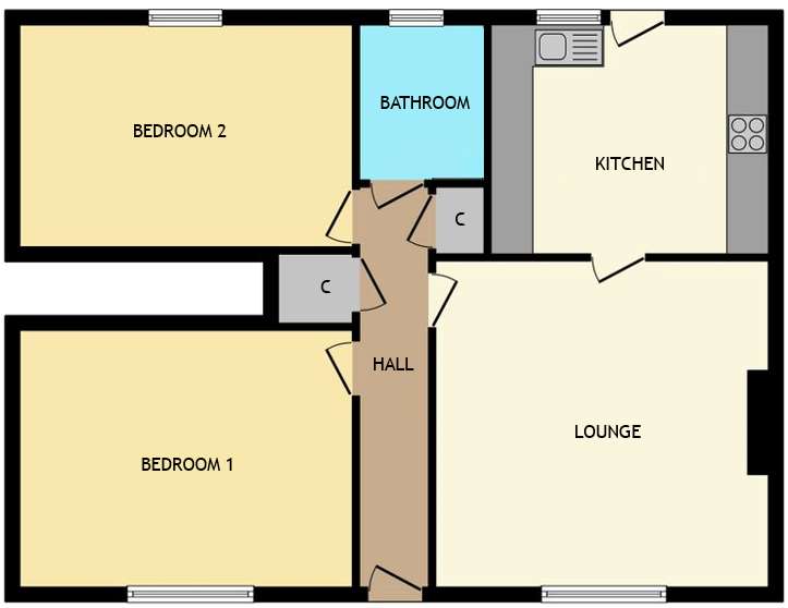 2 bedroom flat for sale - floorplan