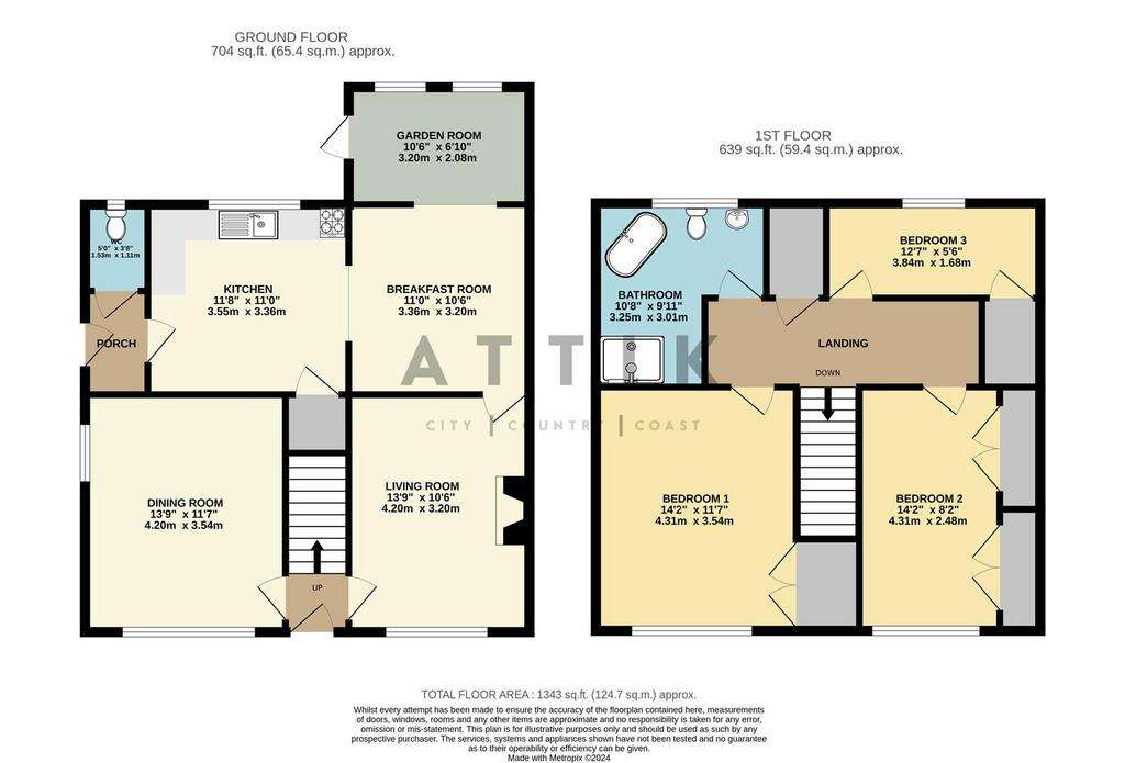 3 bedroom semi-detached house for sale - floorplan