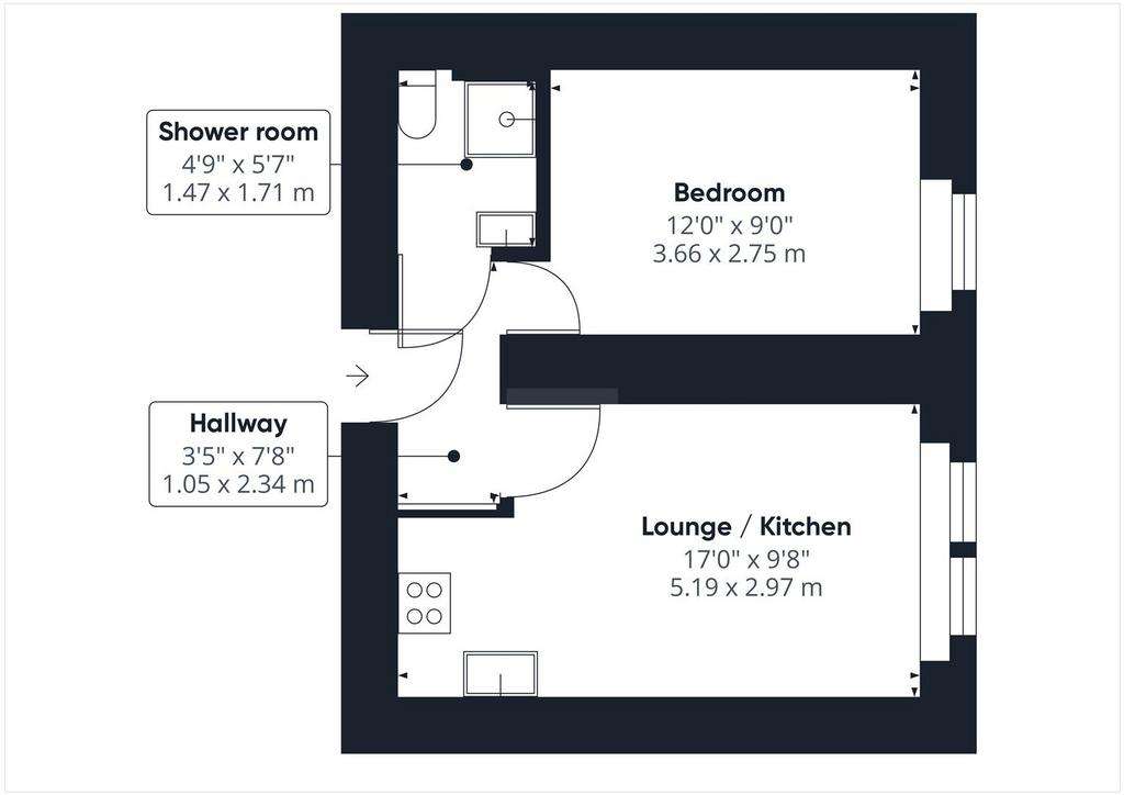 1 bedroom flat for sale - floorplan