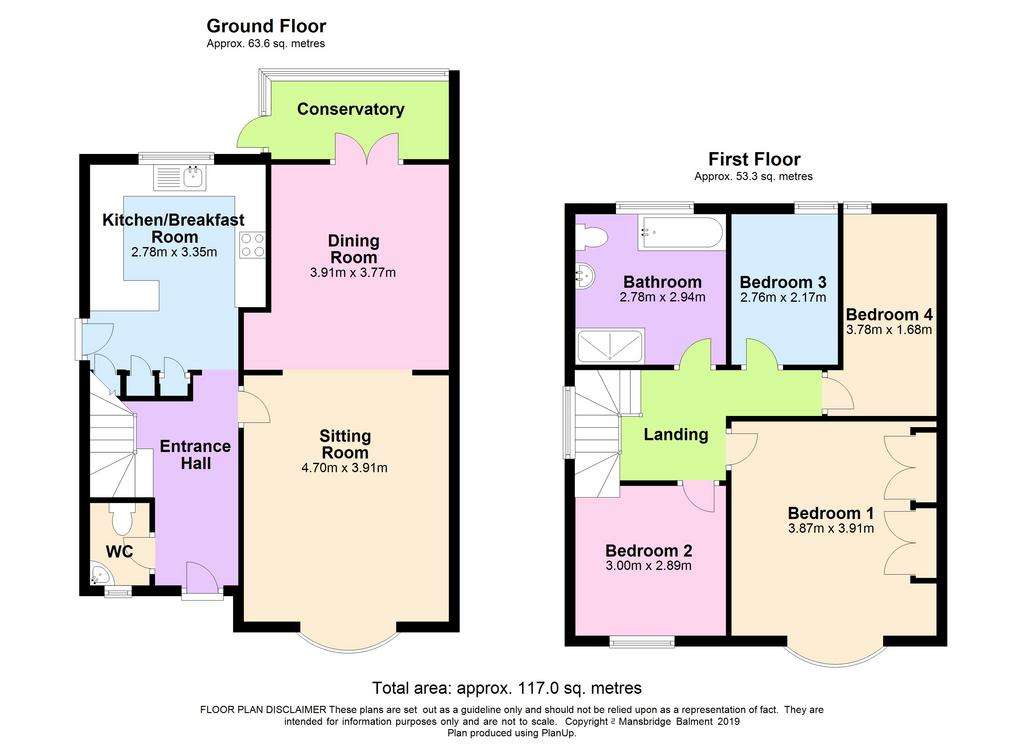 4 bedroom semi-detached house for sale - floorplan