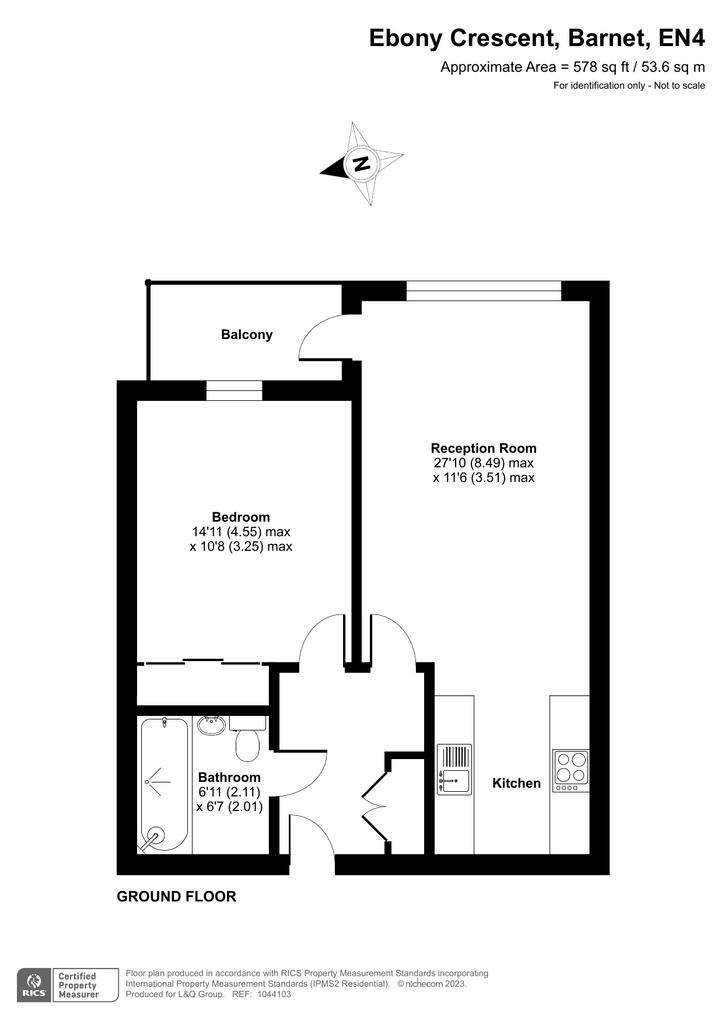 1 bedroom flat for sale - floorplan