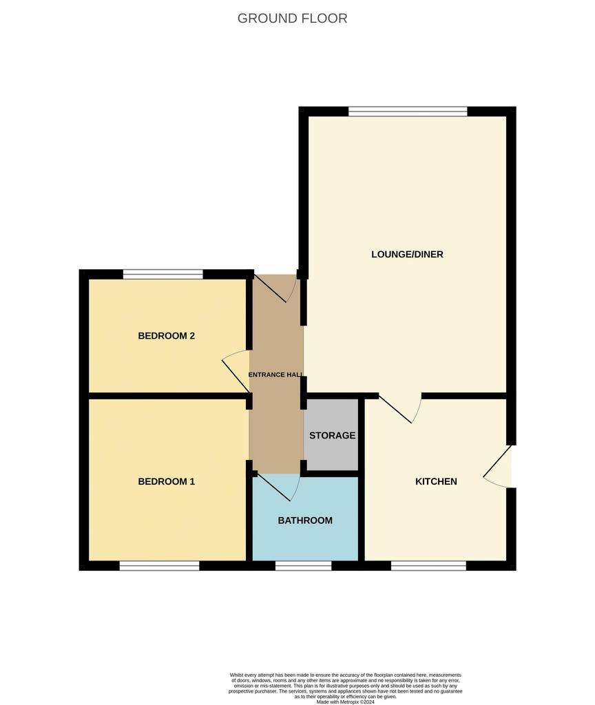 2 bedroom detached bungalow for sale - floorplan