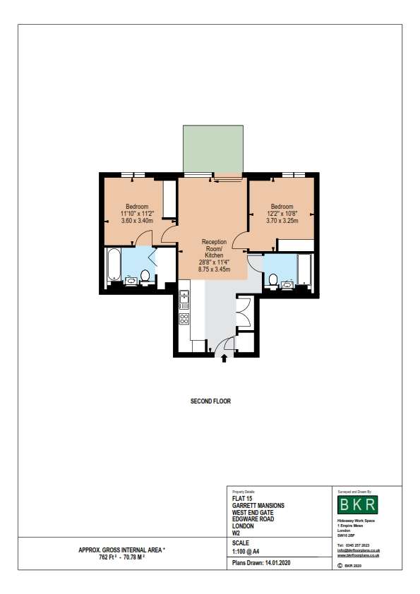 2 bedroom flat to rent - floorplan