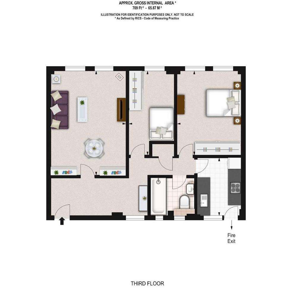 2 bedroom flat to rent - floorplan