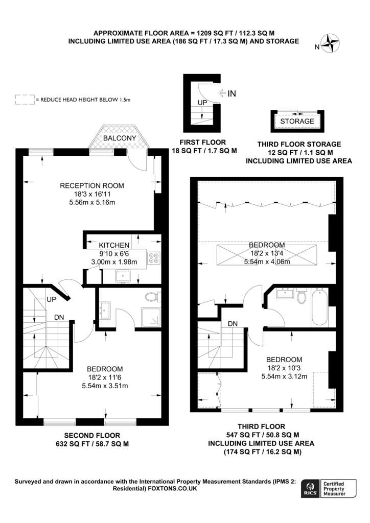 3 bedroom flat to rent - floorplan