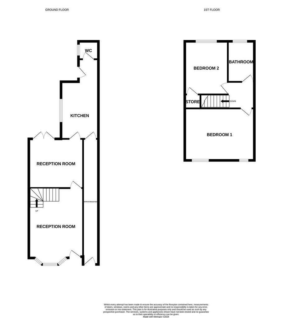 2 bedroom terraced house to rent - floorplan