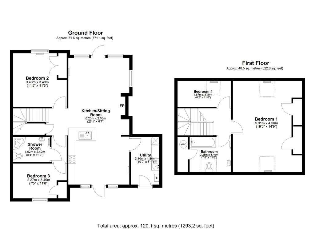 4 bedroom semi-detached house for sale - floorplan