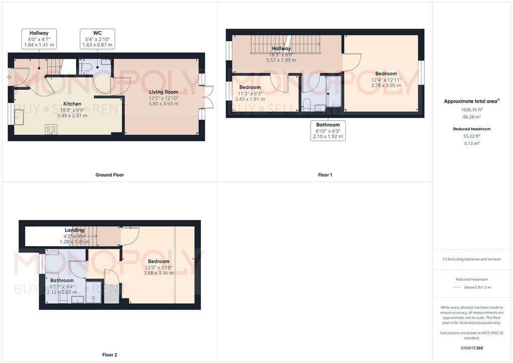 3 bedroom semi-detached house for sale - floorplan