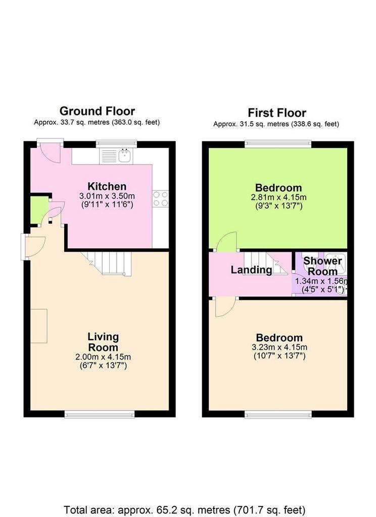 2 bedroom flat to rent - floorplan