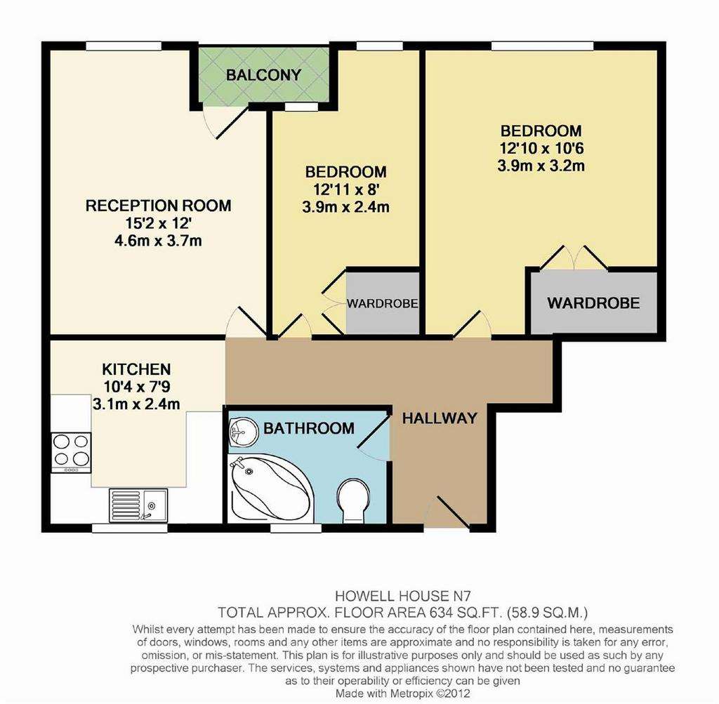 2 bedroom flat to rent - floorplan