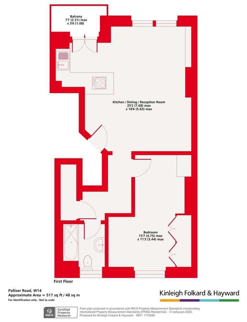 1 bedroom flat for sale - floorplan