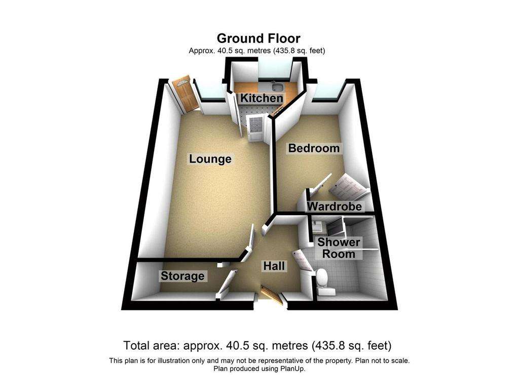 1 bedroom flat for sale - floorplan