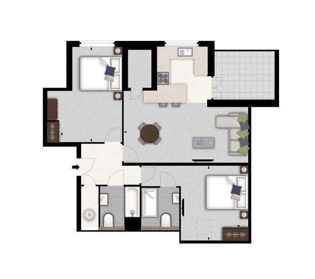 3 bedroom flat to rent - floorplan