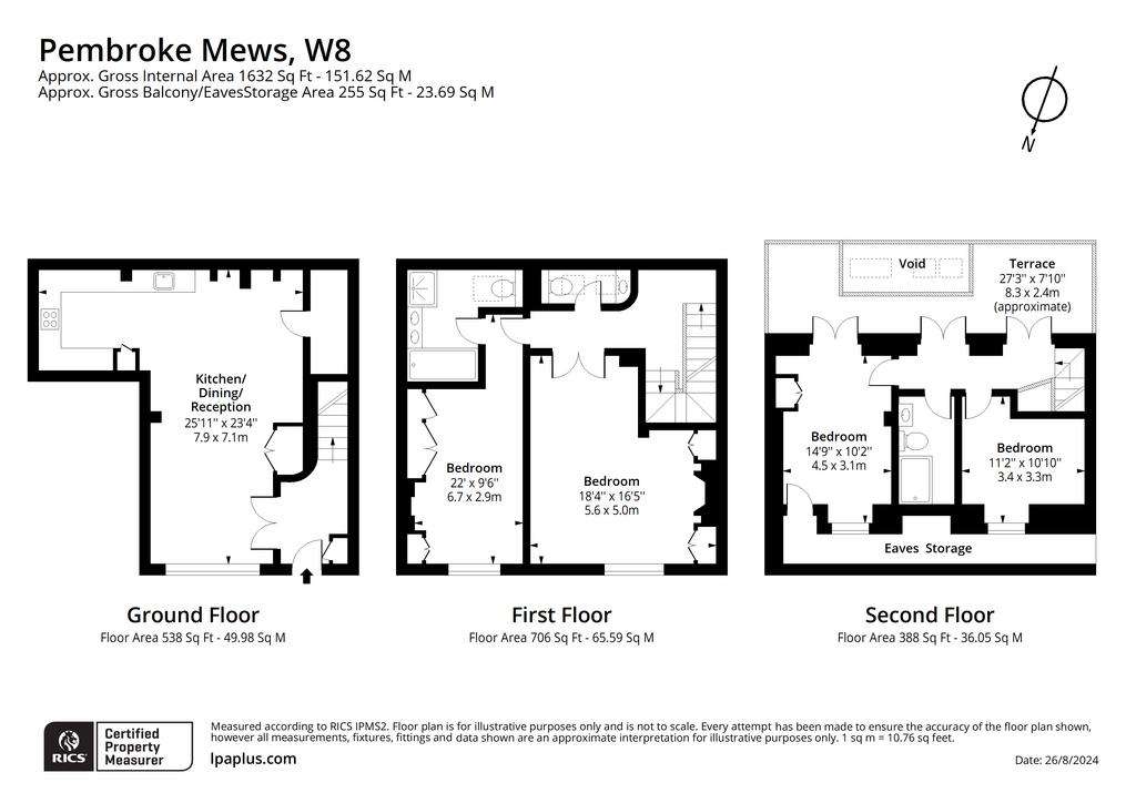 3 bedroom mews house to rent - floorplan