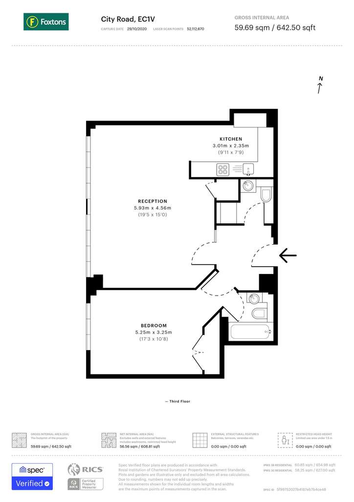 1 bedroom flat to rent - floorplan