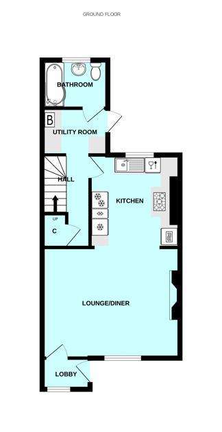 3 bedroom terraced house for sale - floorplan