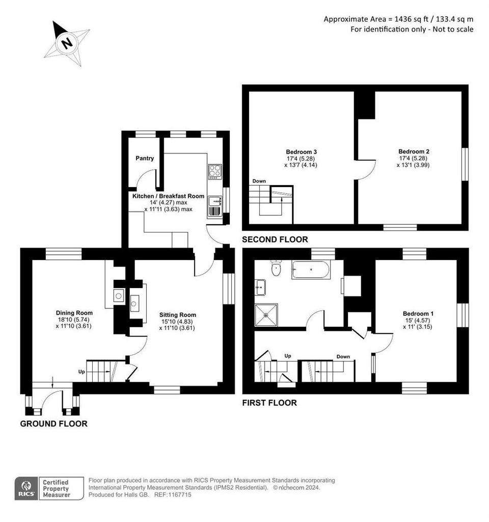 3 bedroom town house for sale - floorplan