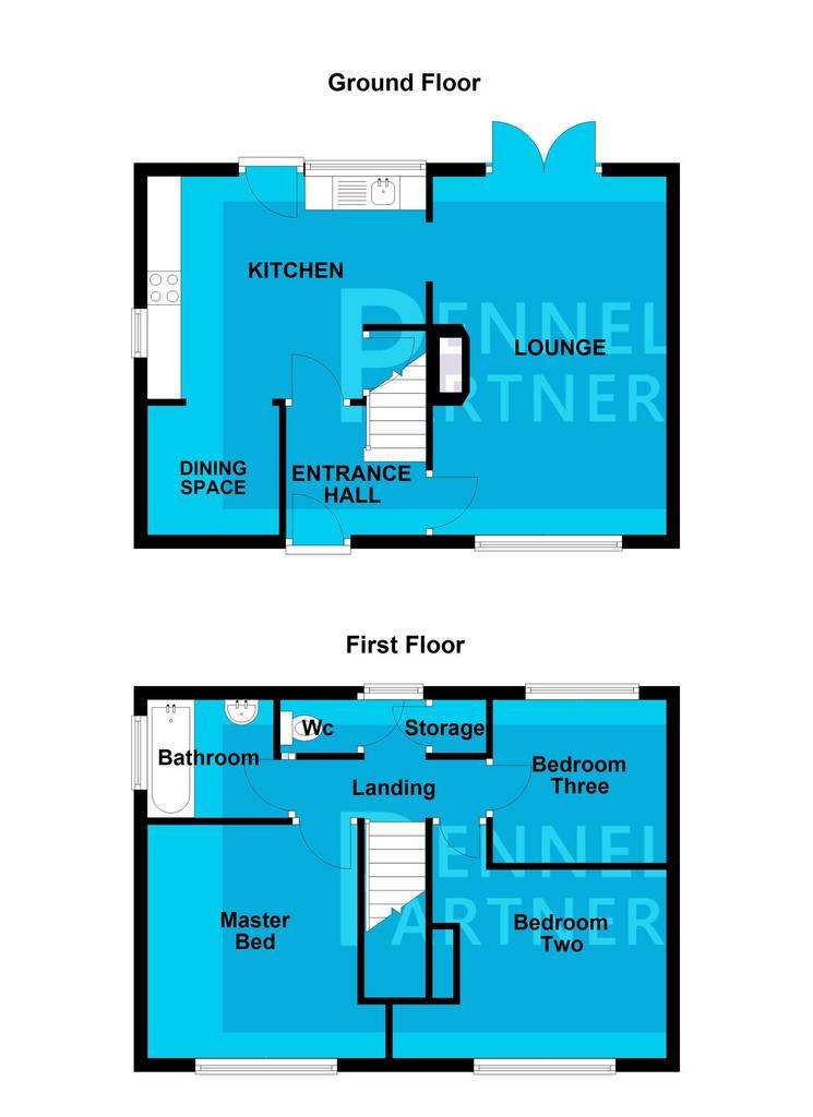 3 bedroom semi-detached house for sale - floorplan