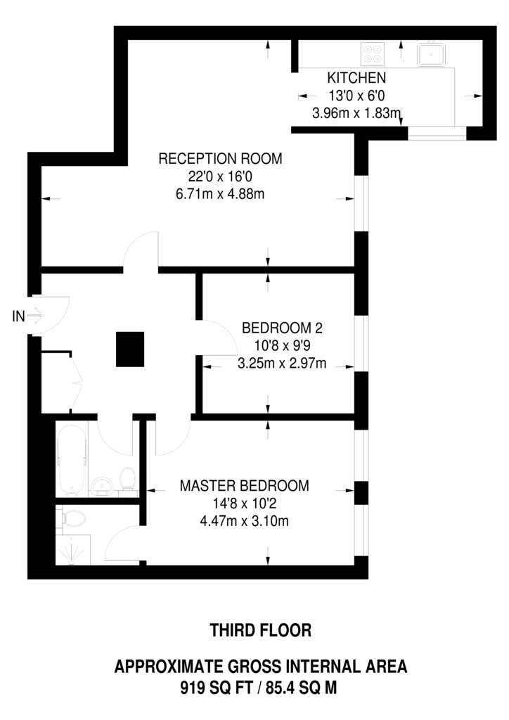 2 bedroom flat to rent - floorplan