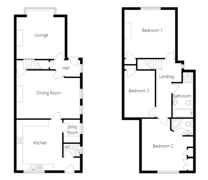 3 bedroom semi-detached house for sale - floorplan