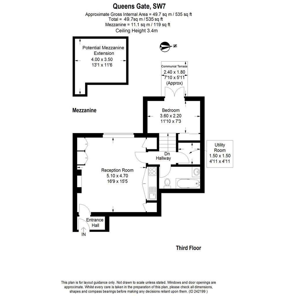 1 bedroom flat to rent - floorplan