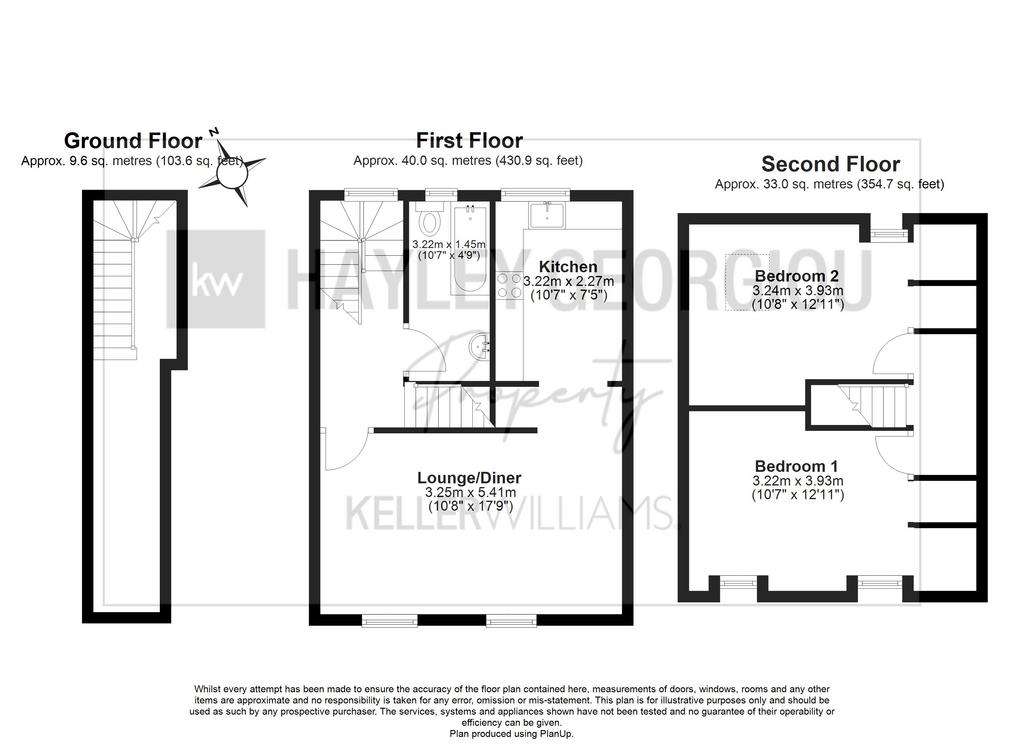 2 bedroom maisonette to rent - floorplan