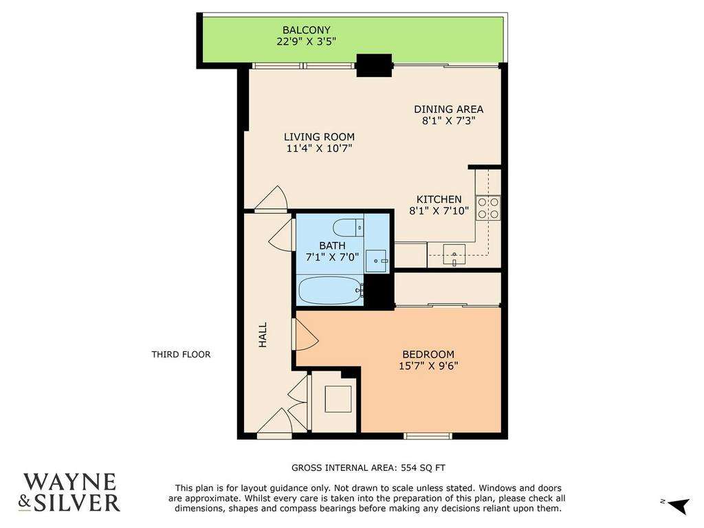 1 bedroom flat to rent - floorplan