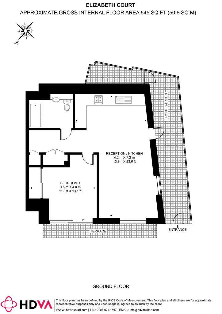 1 bedroom flat to rent - floorplan