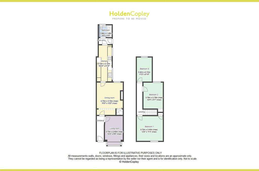 3 bedroom terraced house for sale - floorplan