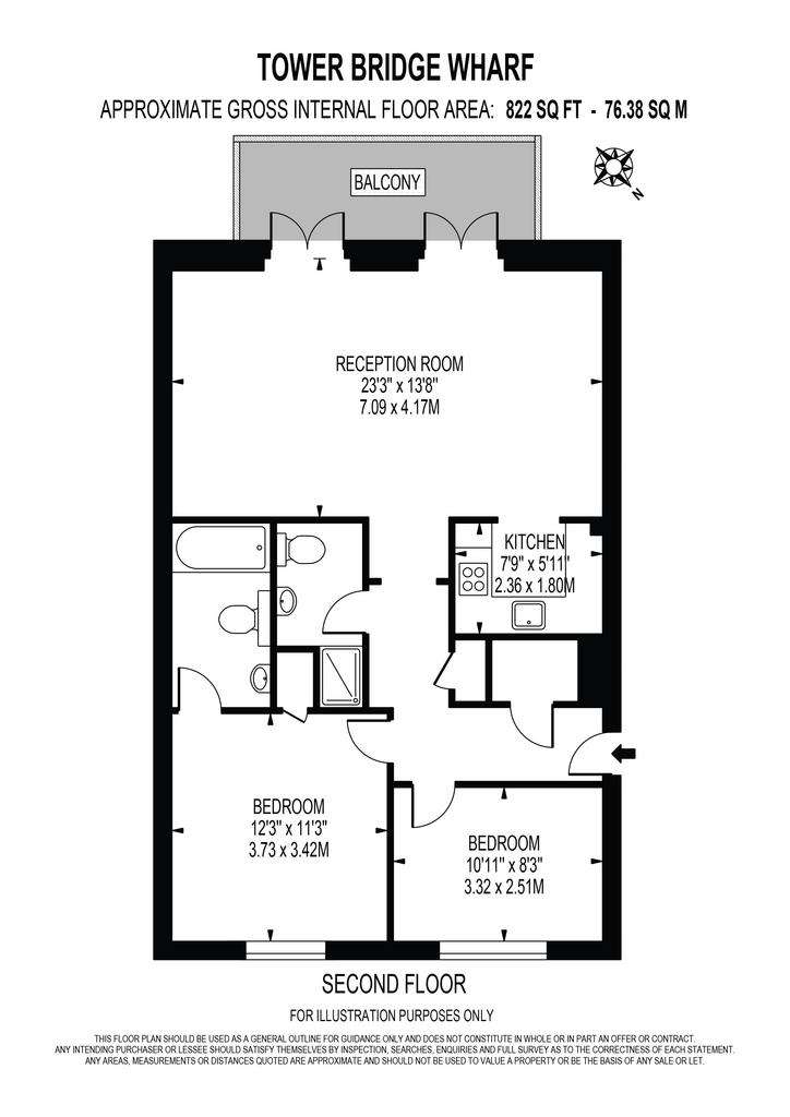 2 bedroom flat to rent - floorplan