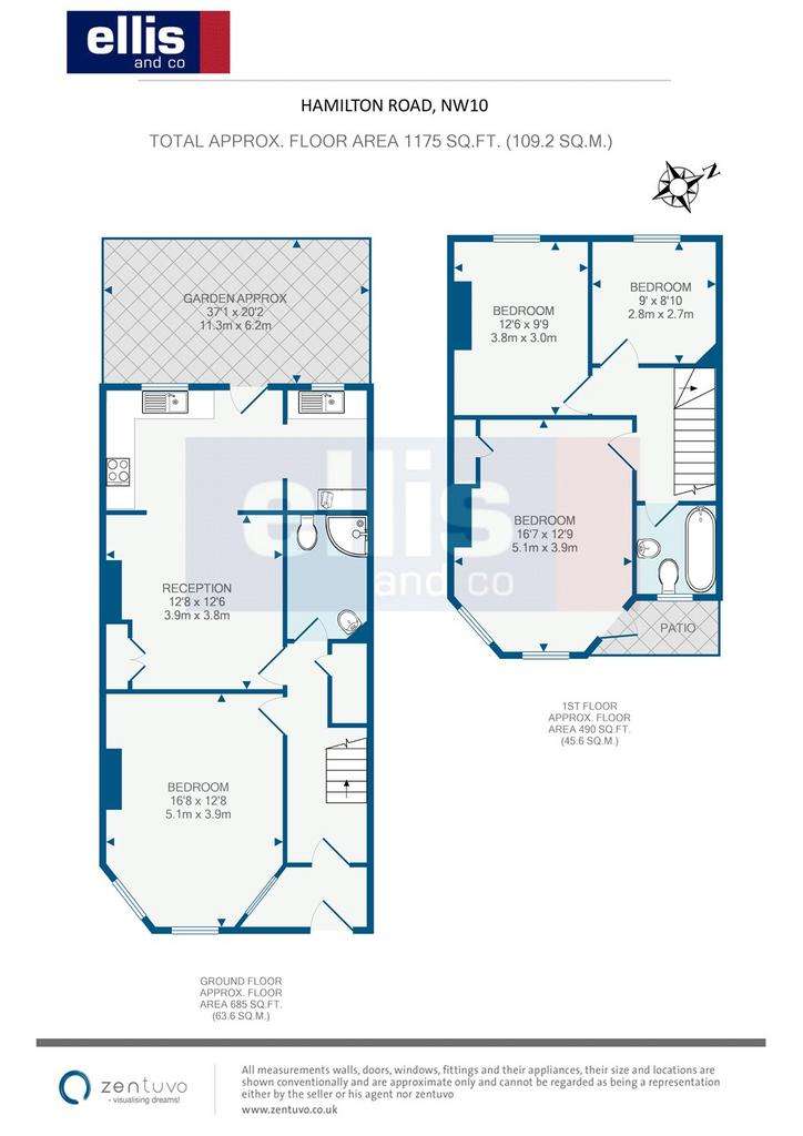 4 bedroom terraced house to rent - floorplan