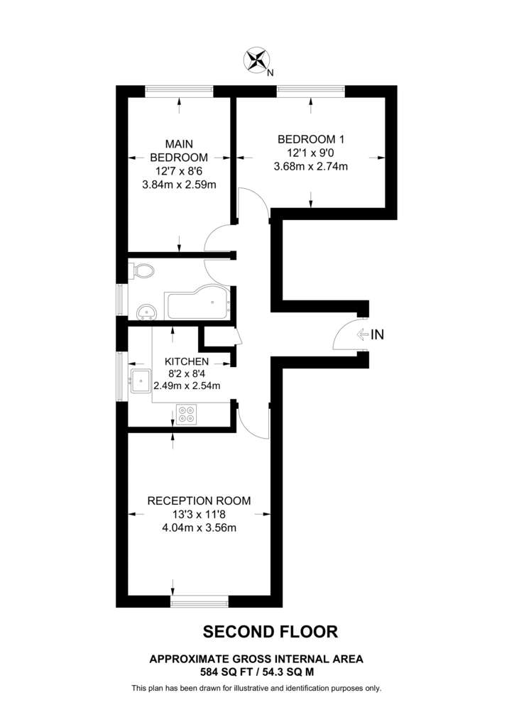 2 bedroom flat to rent - floorplan