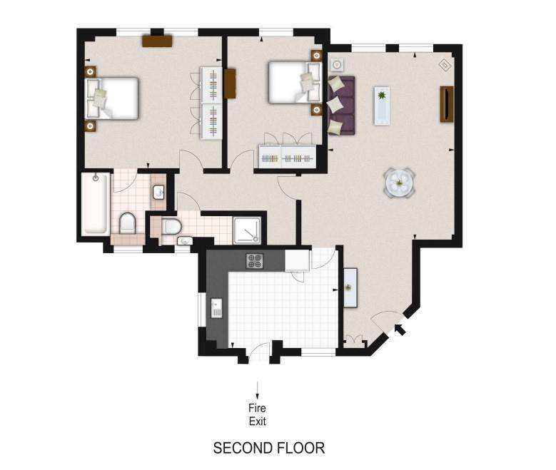 2 bedroom flat to rent - floorplan