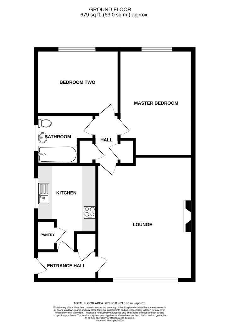 2 bedroom semi-detached house for sale - floorplan