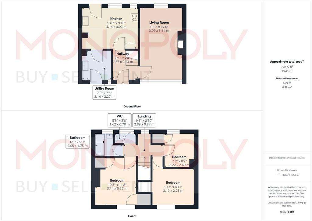 3 bedroom semi-detached house for sale - floorplan