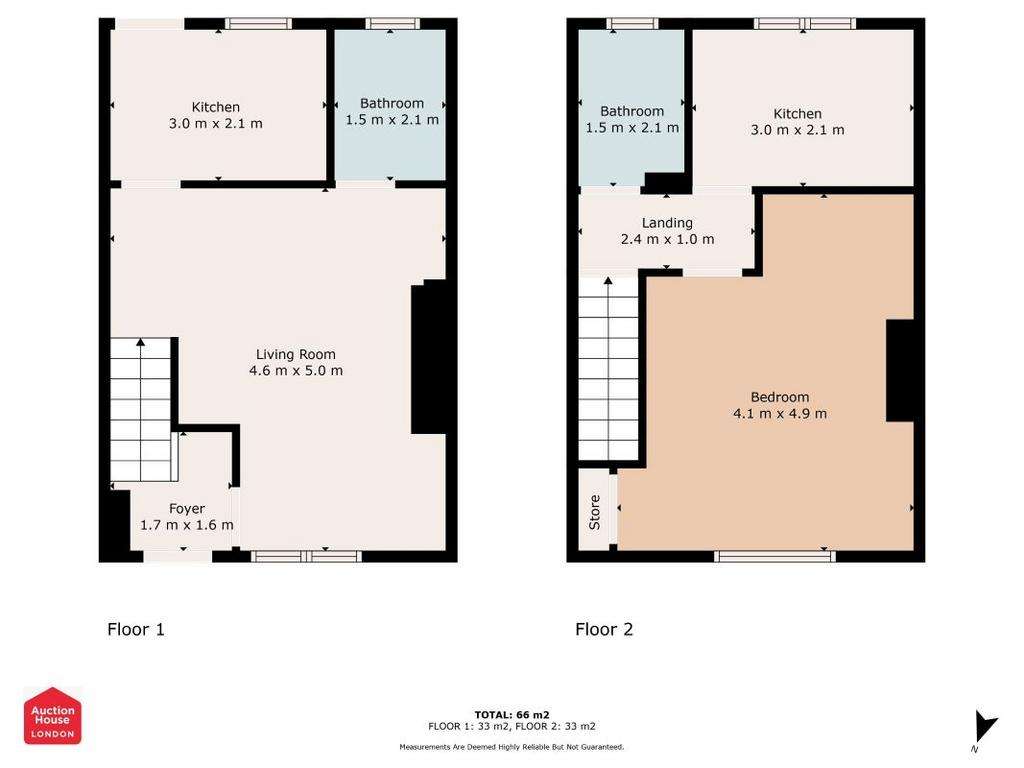 2 bedroom terraced house for sale - floorplan