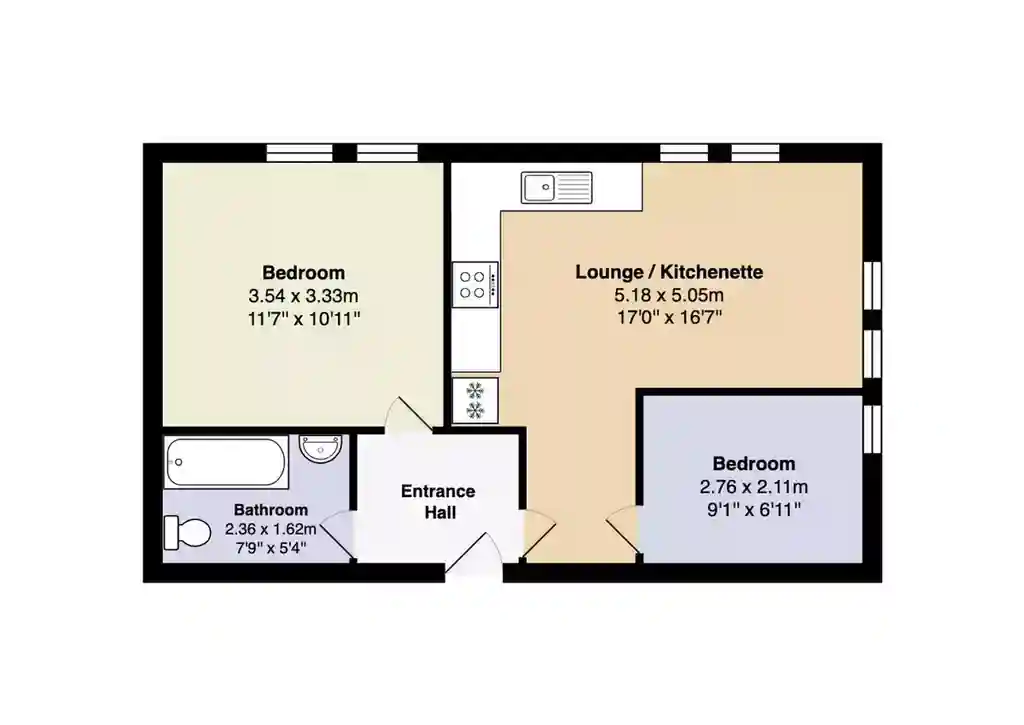 2 bedroom flat for sale - floorplan