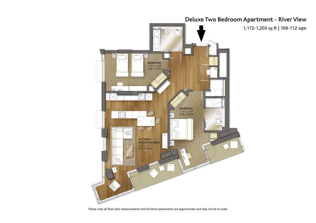 2 bedroom flat to rent - floorplan