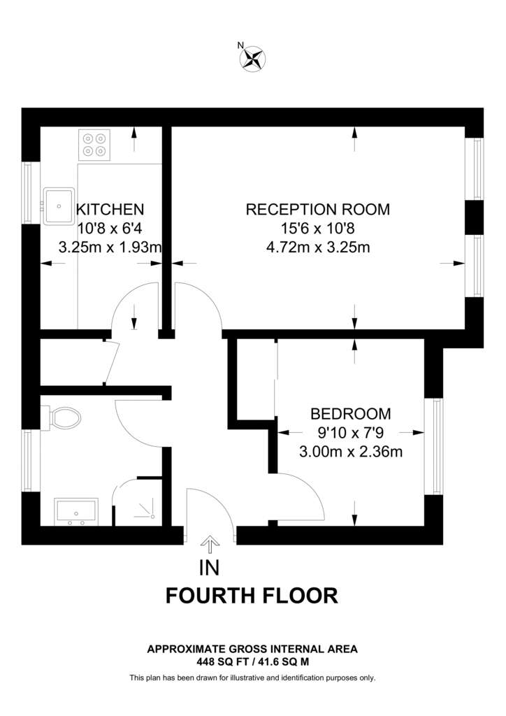 1 bedroom flat to rent - floorplan