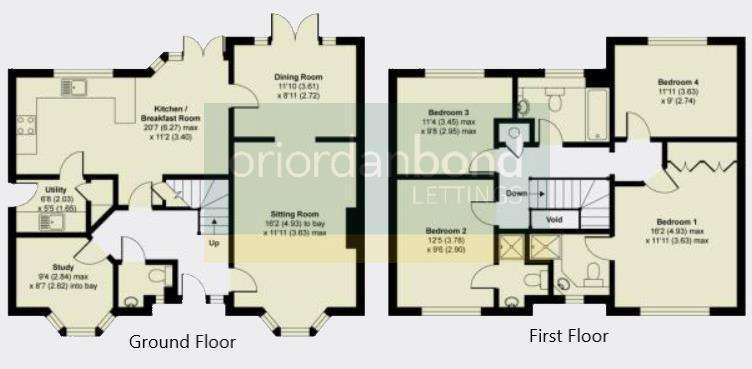 4 bedroom detached house to rent - floorplan