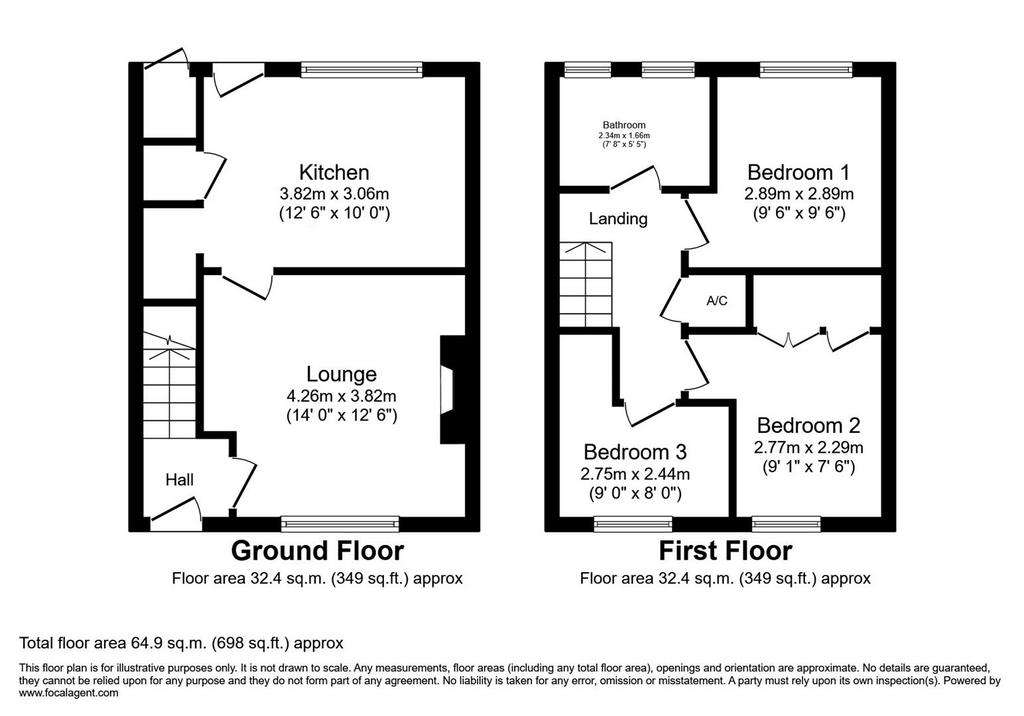 3 bedroom town house for sale - floorplan