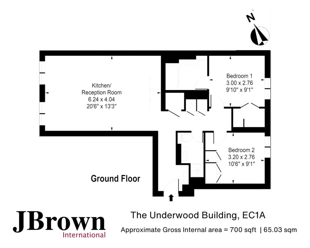 2 bedroom flat to rent - floorplan