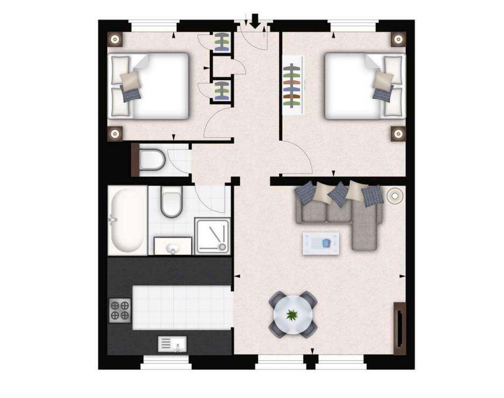 2 bedroom flat to rent - floorplan