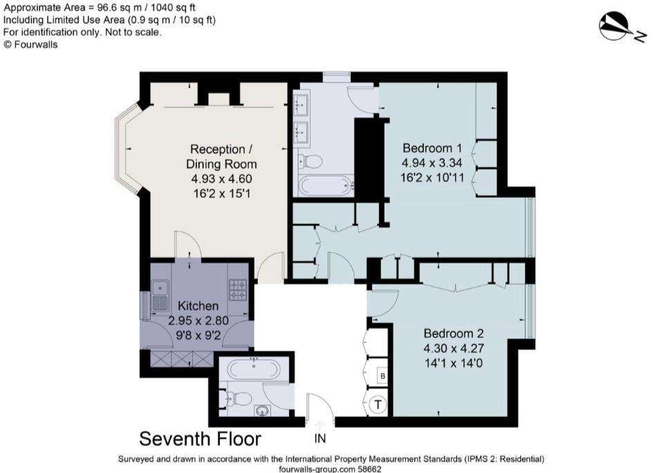 2 bedroom flat to rent - floorplan