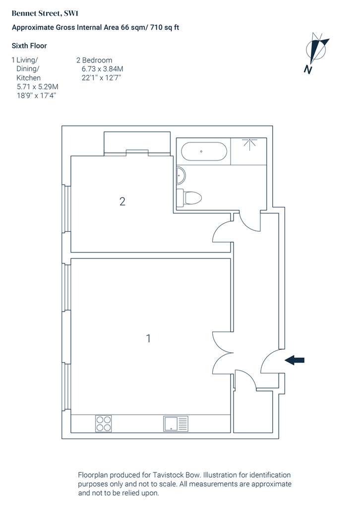 1 bedroom flat to rent - floorplan