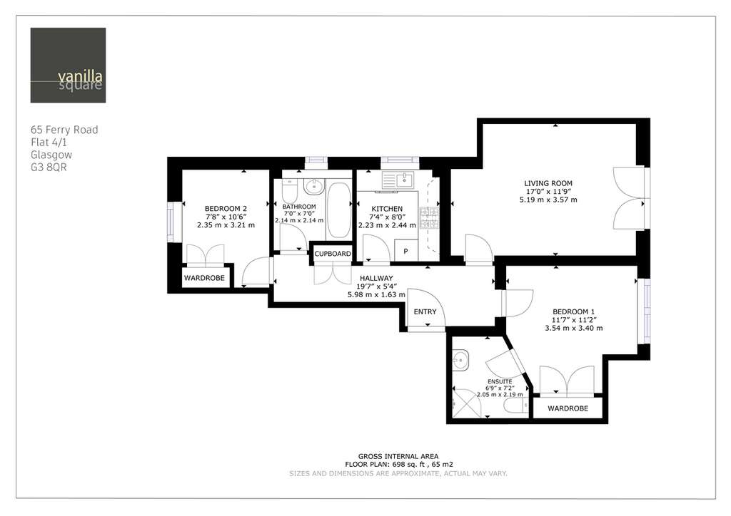 2 bedroom flat for sale - floorplan