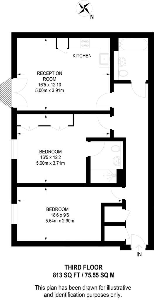 2 bedroom flat to rent - floorplan